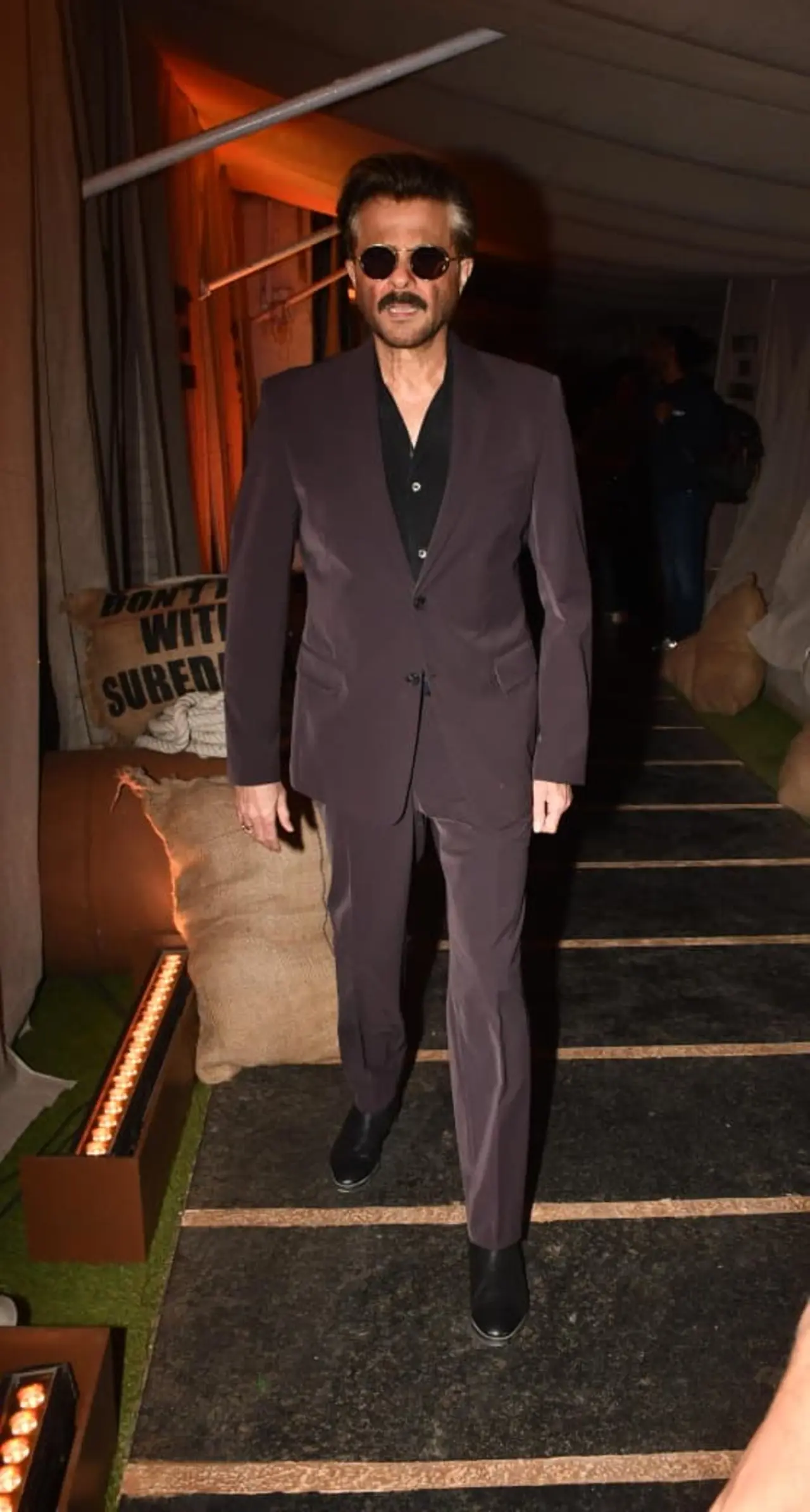 Anil Kapoor looked dapper dressed in a suit paired with sunglasses for Subedaar trailer launch.